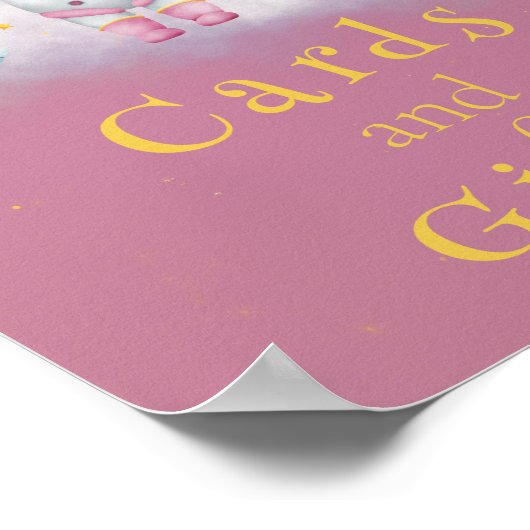 Karten und Geschenke Space Mädchen Astronaut rosa  Poster (Ecke)