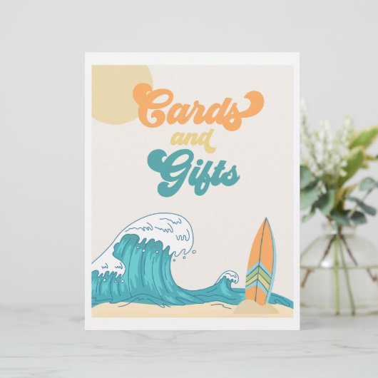 Karten und Geschenke Surf Party Unterschrift | |Su (Stehend Vorderseite)