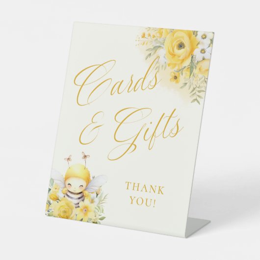 Karten und Geschenke Süßhonigbiene Sockelschild (Vorderseite)