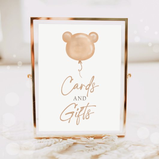 Karten und Geschenke Teddybär-Ballon Boho Geburtst Poster