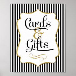 Karten und Geschenke Unterschreiben Schwarzes Gold Poster