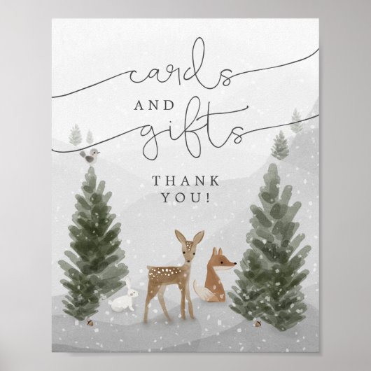 Karten und Geschenke Unterschreiben Winter Boho Wo Poster (Vorne)