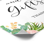 Karten und Geschenke Unterschrift Kakteen Blues Poster (Ecke)