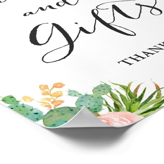 Karten und Geschenke Unterschrift Kakteen Blues Poster (Ecke)