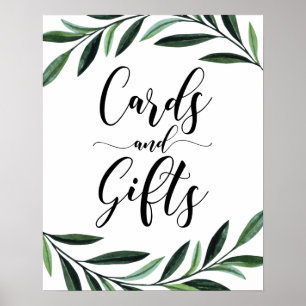 Karten und Geschenke Wasserfarbe Greenery Poster