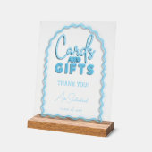 Karten und Geschenke Wavy Blue Neon Graduation Par Acrylschild (Winkel)