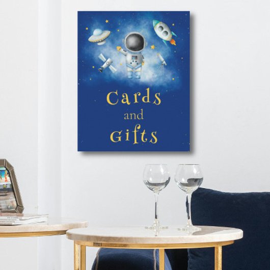 Karten und Geschenke Weltraum Astronaut Junge Rake Poster