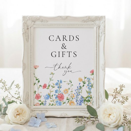 Karten und Geschenke Wildblumen Hochzeitsschild Poster