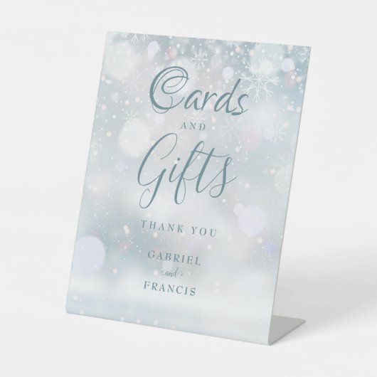 Karten und Geschenke Winterschneeflocken Sockelschild (Vorderseite)