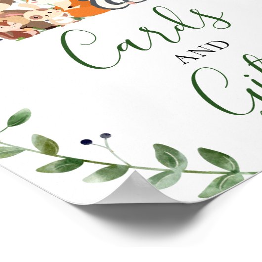 Karten und Geschenke Woodland Animals Kinderdusche Poster (Ecke)