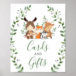 Karten und Geschenke Woodland Animals Kinderdusche Poster