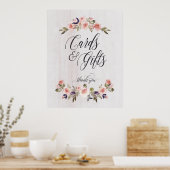 Karten und Geschenke Zeichen Hochzeit Poster (Küche)