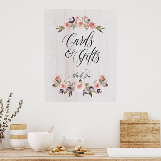 Karten und Geschenke Zeichen Hochzeit Poster (Küche)