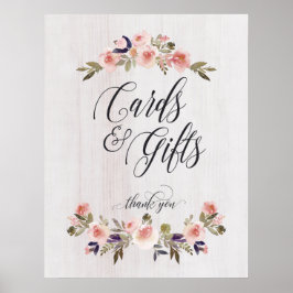 Karten und Geschenke Zeichen Hochzeit Poster