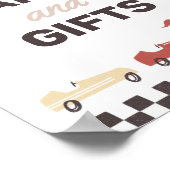 Karten und Geschenke zwei schnelle Rennwagen Gebur Poster (Ecke)