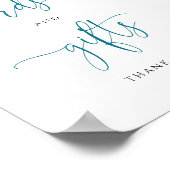 Karten und Geschenksign Blue Balloon Baby Dusche Poster (Ecke)