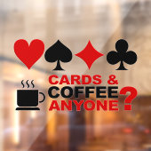 Karten und Kaffee Fensteraufkleber (Blatt 2)