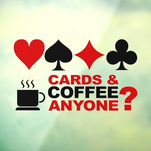 Karten und Kaffee Fensteraufkleber (Blatt 3)