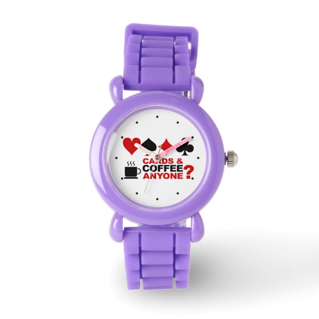 Karten und Kaffeewatcher Armbanduhr (Vorderseite)