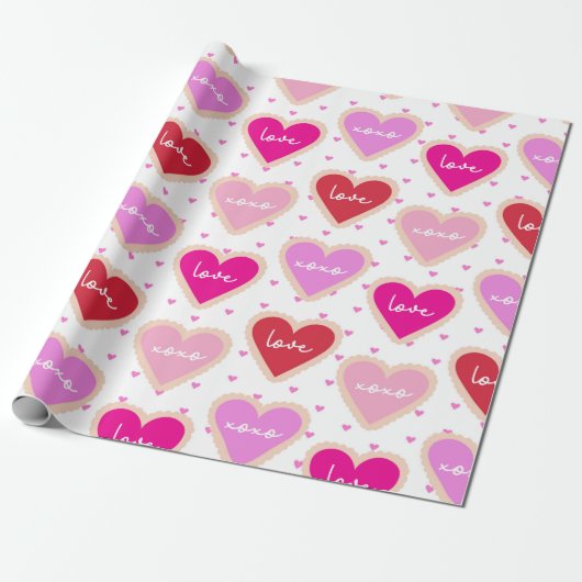 KARTEN UND LILA VALENTINSTAG-HERZEN GESCHENKPAPIER (Ungerollt)