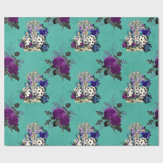 Karten und Rose der Alice im Wunderland Geschenkpapier (Flach)