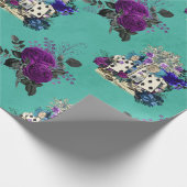 Karten und Rose der Alice im Wunderland Geschenkpapier (Ecke)