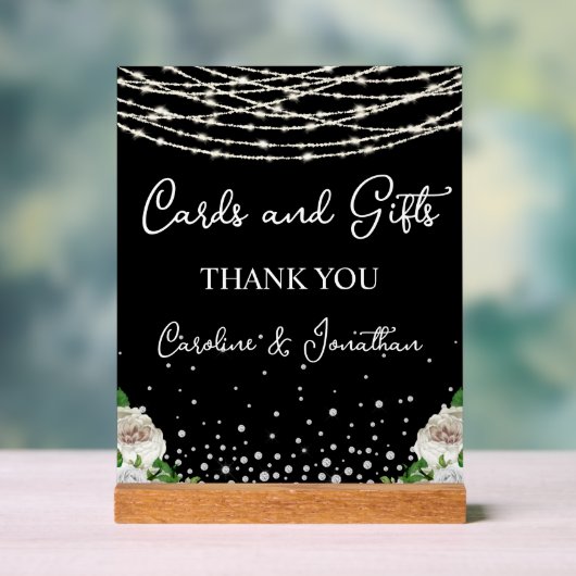 Karten und verschenken schwarze Zeichenfolgen Acrylschild (Neutral)