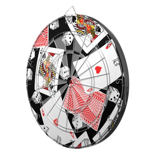 Karten und Würfel Dartscheibe (Vorderseite rechts)