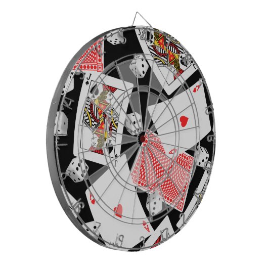 Karten und Würfel Dartscheibe (Vorderseite Links)