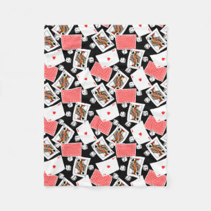 Karten und Würfel Fleecedecke