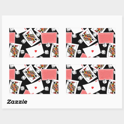 Karten und Würfel Rechteckiger Aufkleber (Blatt)