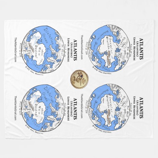 Karten von Atlantis - Fleece Blanket (Vorderseite (Horizontal))