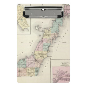 Karten von Door County, Stör-Bucht und von Jenny Mini Klemmbrett