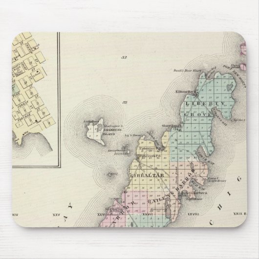 Karten von Door Landkreis, Sturgeon Bay und Jenny Mousepad (Vorne)