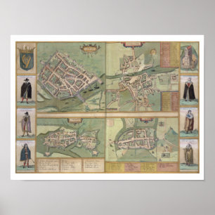 Karten von Galway, von Dublin, von Limerick und Poster