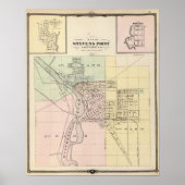 Karten von Stevens Point, Elroy und Wonewoc Poster (Vorne)