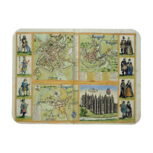 Karten von York, von Shrewsbury, von Lancaster und Magnet