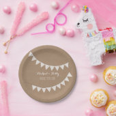 Karten-Vorrat-inspirierte Ösen-Flaggen-Hochzeit Pappteller (Party)