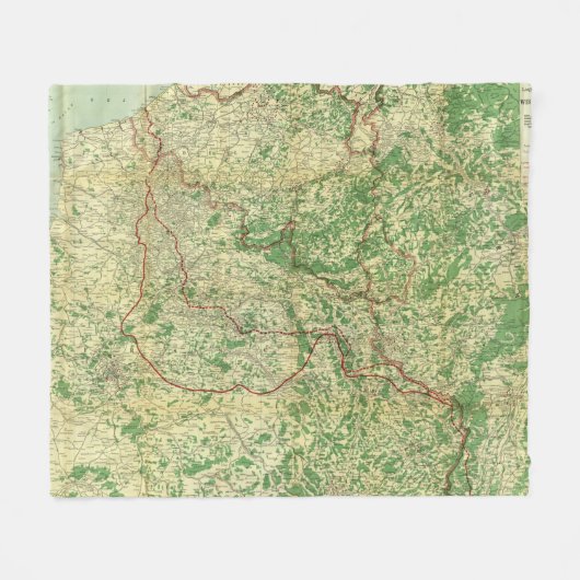 Karten-Western-Front Fleecedecke (Vorderseite (Horizontal))