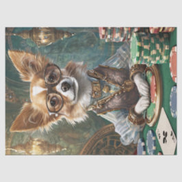 Karten zählen, Steampunk Chihuahua Poker Boss Seidenpapier