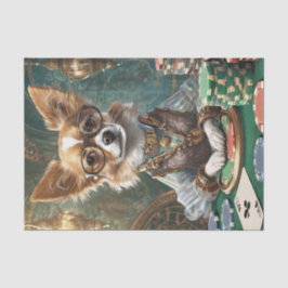 Karten zählen, Steampunk Chihuahua Poker Boss Seidenpapier