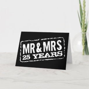 Karten zum 25. Hochzeitstag für Herrn und Frau