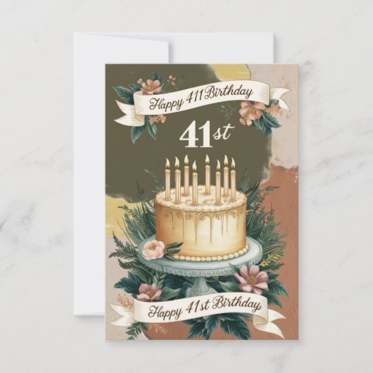 Karten zum 41. Geburtstag (Vorderseite)