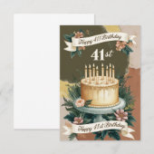 Karten zum 41. Geburtstag (Vorne/Hinten)