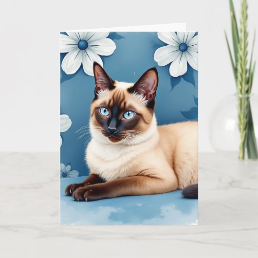 Karten zum Muttertag mit blauäugiger Katze (Vorderseite)