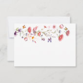 Karten zur Antwort für lila Wildblumen-Brautparty (Rückseite)