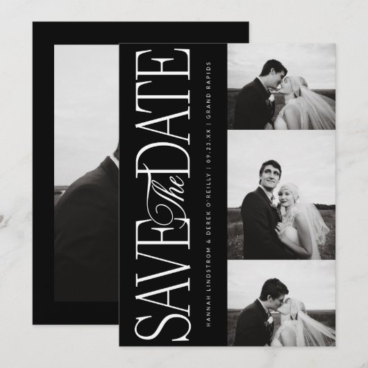 Kartenankündigung mit Seitenskript und Speichern d Save The Date (Vorne/Hinten)