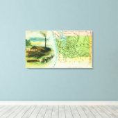 Kartenansicht des Staat mit Lumbering Leinwanddruck (Insitu (Holzboden))