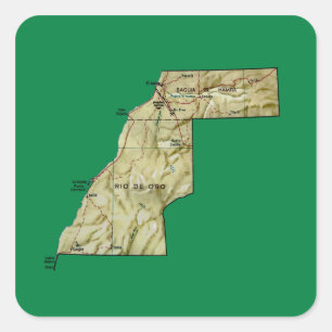 Kartenaufkleber Westsahara Quadratischer Aufkleber