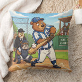 Kartenbär spielt Baseball Kissen (Decke)